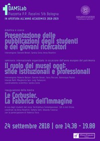 Corso di Laurea Magistrale in Arti visive. In apertura dell’anno accademico 2018-2019